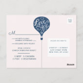 Postale Carte de réponse de mariage Navy Hand Lettered Lov (Dos)