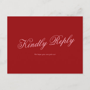 Postale Carte de réponse de mariage romantique minimal ros