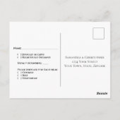 Postale Carte de réponse de mariage simple et moderne bleu (Dos)
