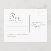 Postale Carte de réponse de mariage Vert Sage Or Floraison (Dos)