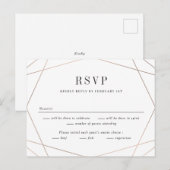 Postale Carte de réponse de RSVP pour mariage Geo Frame (Devant / Derrière)
