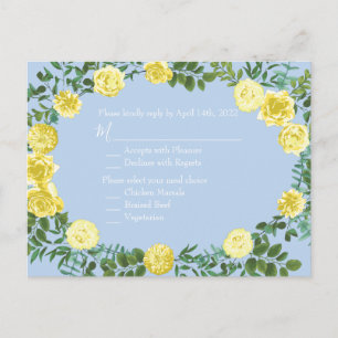 Postale Carte de réponse du Mariage de Rose bleu pâle clai