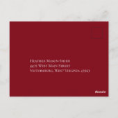 Postale Carte de réponse du Mariage gothique du coeur roug (Dos)