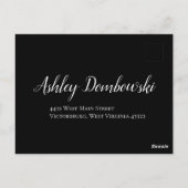 Postale Carte de réponse du Mariage gothique Rose blanc et (Dos)