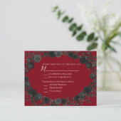 Postale Carte de réponse du Mariage gothique Rose rouge et (Debout devant)