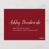 Postale Carte de réponse du Mariage gothique Rose rouge et (Dos)