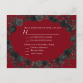 Postale Carte de réponse du Mariage gothique Rose rouge et (Devant)