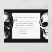 Postale Carte de réponse du Mariage Halloween gothique crâ (Devant)