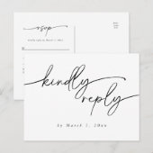 Postale Carte de réponse élégante et simple (Devant / Derrière)
