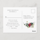 Postale Carte de réponse élégante pour un mariage de Noël  (Dos)