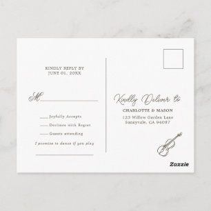Postale Carte de réponse fantaisiste à rayures jaunes douc