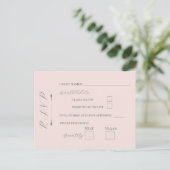 Postale Carte de réponse Fleur pastel Rose pâle (Debout devant)