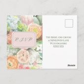 Postale Carte de réponse Fleur pastel Rose pâle (Dos)