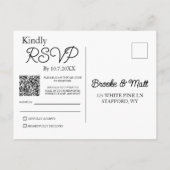 Postale Carte de réponse florale rustique à voix douce (Dos)