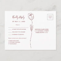 Carte de réponse pour RSVP Rose Fantaisie