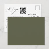 Postale Carte de réponse QR Code de mariage moderne simple (Devant / Derrière)