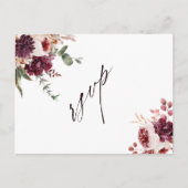Postale Carte de réponse QR Code pour mariage floral Roman (Devant)