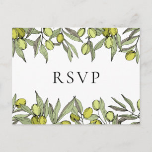 Postale Carte de réponse RSVP Branche d'olive moderne