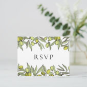 Postale Carte de réponse RSVP Branche d'olive moderne (Debout devant)