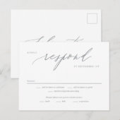 Postale Carte de réponse RSVP couleur modifiable de script (Devant / Derrière)