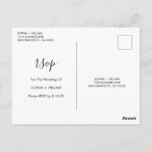 Postale Carte de réponse RSVP de mariage boho avec options (Dos)