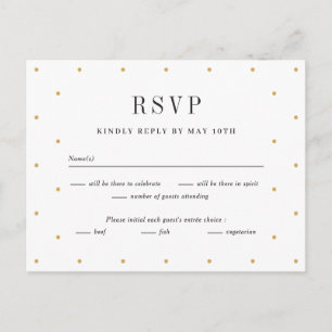 Postale Carte de réponse RSVP de mariage couleur chic Dots