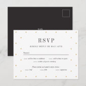 Postale Carte de réponse RSVP de mariage couleur chic Dots (Devant / Derrière)