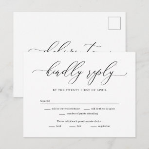 Postale Carte de réponse RSVP pour Forever Love Editable C