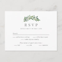 Carte de réponse RSVP pour mariage champêtre roman
