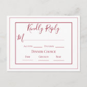 Postale Carte de réponse simple moderne mariage Bourgogne (Devant)