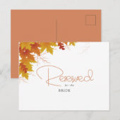 Postale Carte de réservation Boho Chic Mariage de automne (Devant / Derrière)