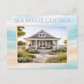 Postale Carte de réservation de maison de plage avec QR (Devant)