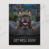 Postale Carte de rétablissement Bouledogue Français  (Devant)