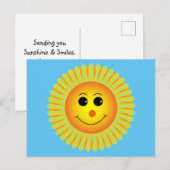 Postale Carte de rétablissement Soleil Sourire (Devant / Derrière)