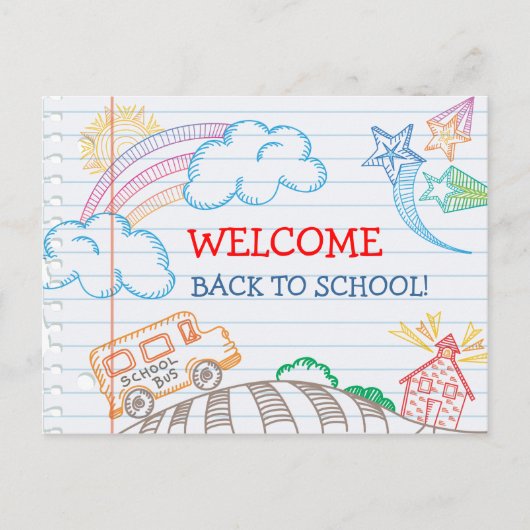 Postale Carte de retour à l'école (Devant)