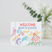 Postale Carte de retour à l'école (Debout devant)