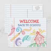 Postale Carte de retour à l'école (Devant / Derrière)