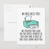 Postale Carte de retrait pour collègue ou patron, amusant  (Devant / Derrière)
