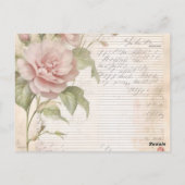 Postale carte de rétro florale (Dos)