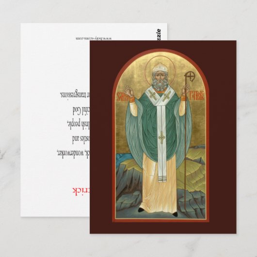 Postale Carte de Saint-Patrick (Devant / Derrière)