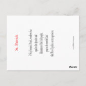 Postale Carte de Saint-Patrick (Dos)