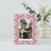 Postale Carte de Saint-Valentin à motif damassé élégant cl (Debout devant)