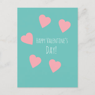 Postale Carte de Saint-Valentin cœur rose flottant