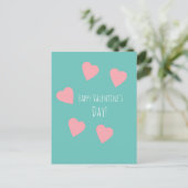 Postale Carte de Saint-Valentin cœur rose flottant (Debout devant)