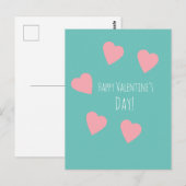 Postale Carte de Saint-Valentin cœur rose flottant (Devant / Derrière)