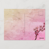 Postale Carte de Saint-Valentin rose florale joyeuse (Dos)