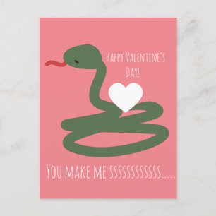 Postale Carte de Saint-Valentin serpent Sssssss Amour 