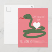 Postale Carte de Saint-Valentin serpent Sssssss Amour (Devant / Derrière)
