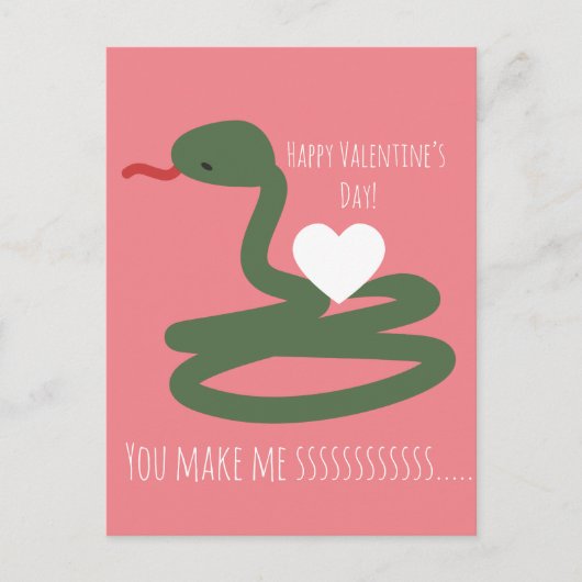 Postale Carte de Saint-Valentin serpent Sssssss Amour (Devant)