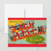Postale Carte de salutations de Point Pleasant Beach NJ (Devant / Derrière)